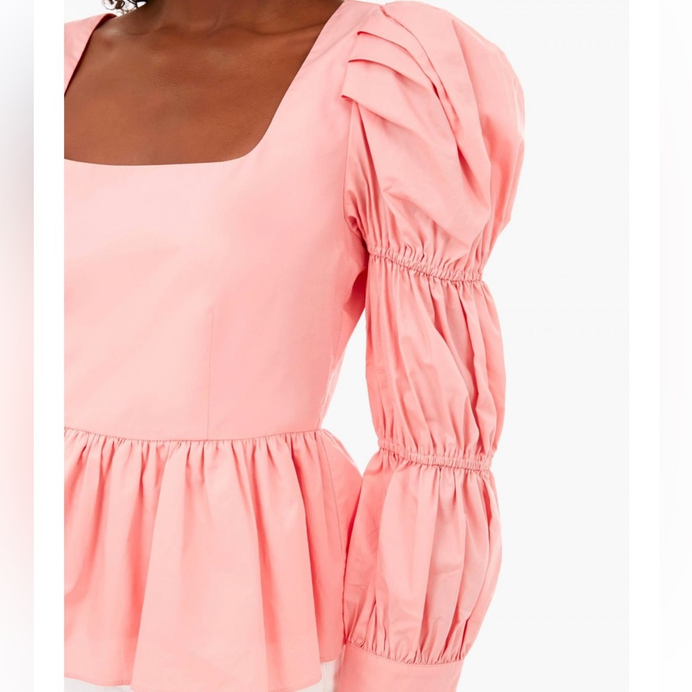 Tuckernuck Hyacinth House Coral Clemons Puff Sleeve Blouse